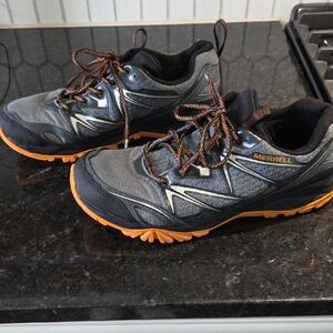 Merrell Men's Gray and Orange Trail Running Shoes